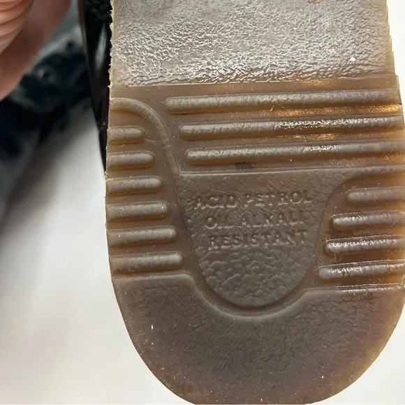 RARE VINTAGE DR. Marten Pointed Toe Black Leather 7 Eye Boot Made in England M8 - Picture 15 of 16